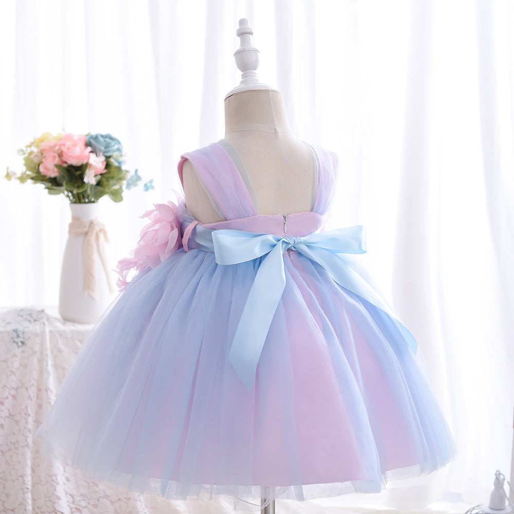 Yoliyolei Sling Baby Girl Children Dresses Flower Girl Ball Gowns Tulle Dresses Casual Wedding Party Kids Clothes for 1-4Y