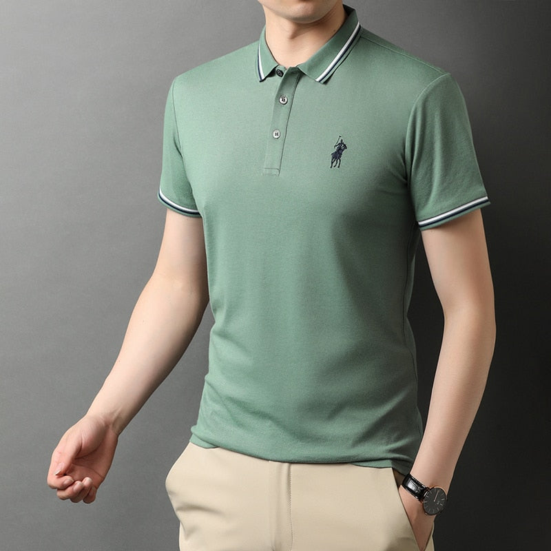 Top Grade New Designer Logo Brand Summer Mens Polo Shirts With Short Sleeve Turn Down Collar Casual Tops Fashions Men Clothing