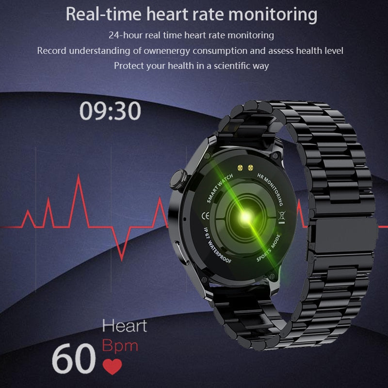 Smart Watch Men- LIGE New Bluetooth Call Smart Watch Men Full Touch Sport Fitness Watches Waterproof Heart Rate Steel Band Smartwatch Android iOS