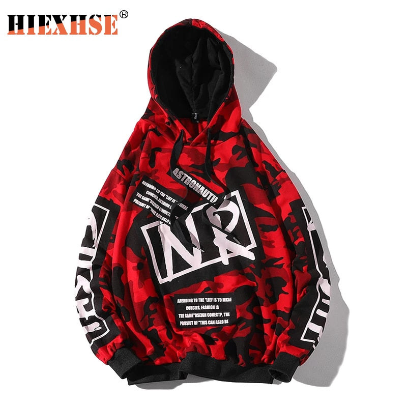 Hoodie Men Sweatshirt Pullover  Streetwear Harajuku Hip Hop Casual Brand Hoodies Spring Autumn Soild Camouflage Print Hoodie Men