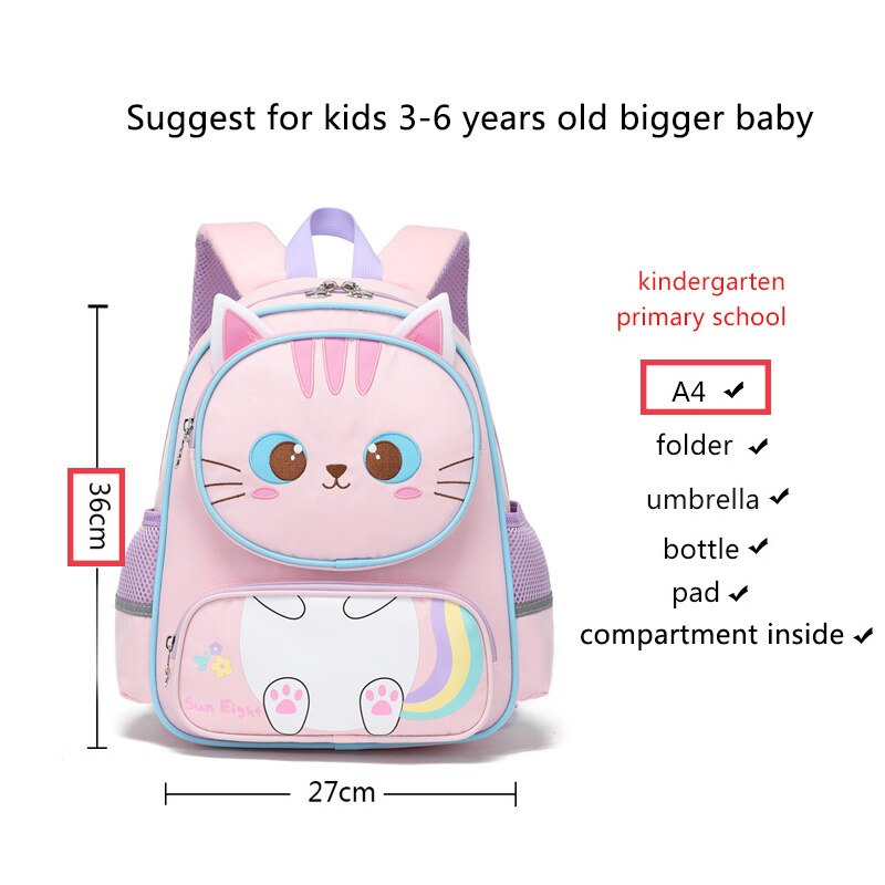 Kindergarten Backpacks 14inch Cartoon Preschool Backpack  Cute School Bags Kid Gift