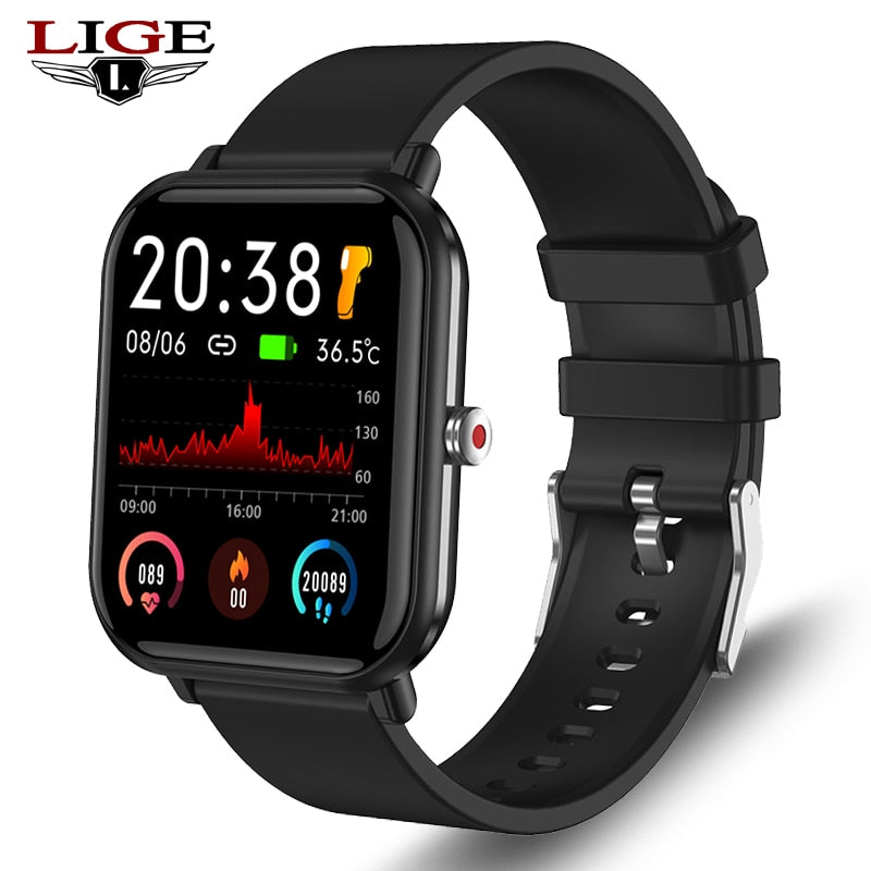 LIGE 2022 New Smart watch Ladies Full touch Screen Sports Fitness watch IP67 waterproof Bluetooth For Android iOS Smartwatch Men