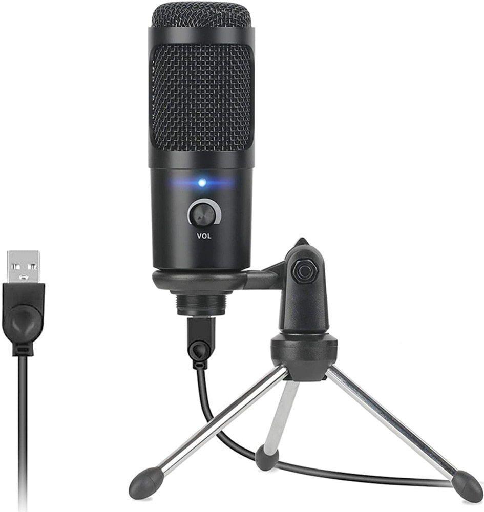 Professional Studio Microphone Usb Wired Condenser Karaoke Mic Computer Microphones Shock Mount+Cable for Pc Notebook