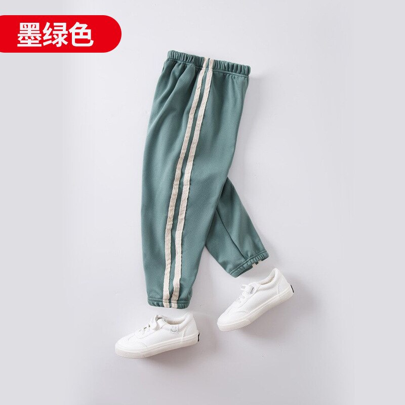 100-160 Cm Winter Girls Boys Sports Casual Pant Baby Kids Children Leisure Thick Warm Fleece Trousers