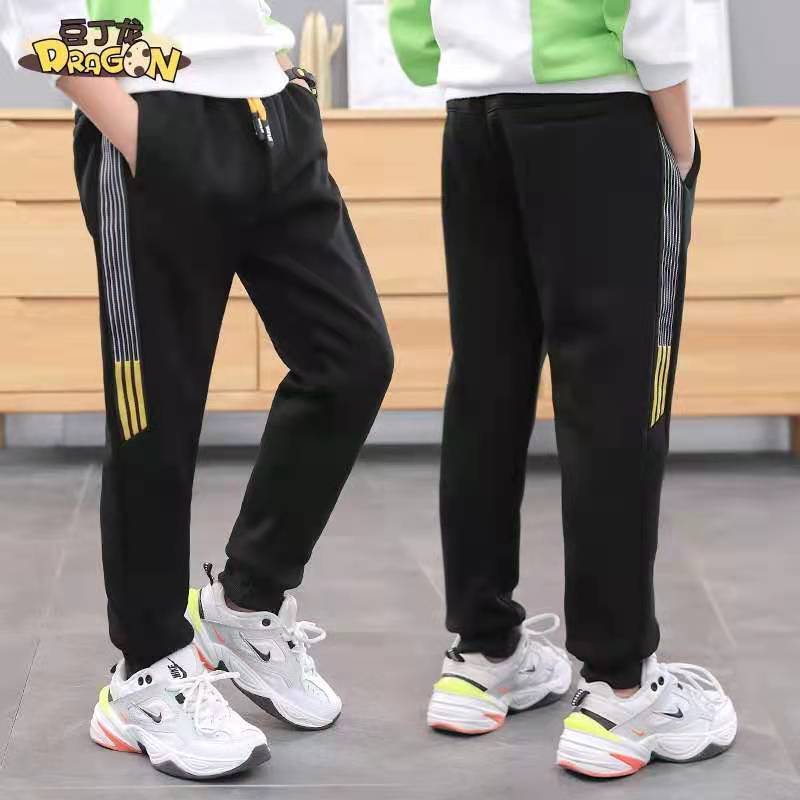 Boys Pants Winter Thicken Warm Plus Velvet Pants Girls Kids Trousers Children Sport Pants Casual Loose-fitting Trousers Fashion