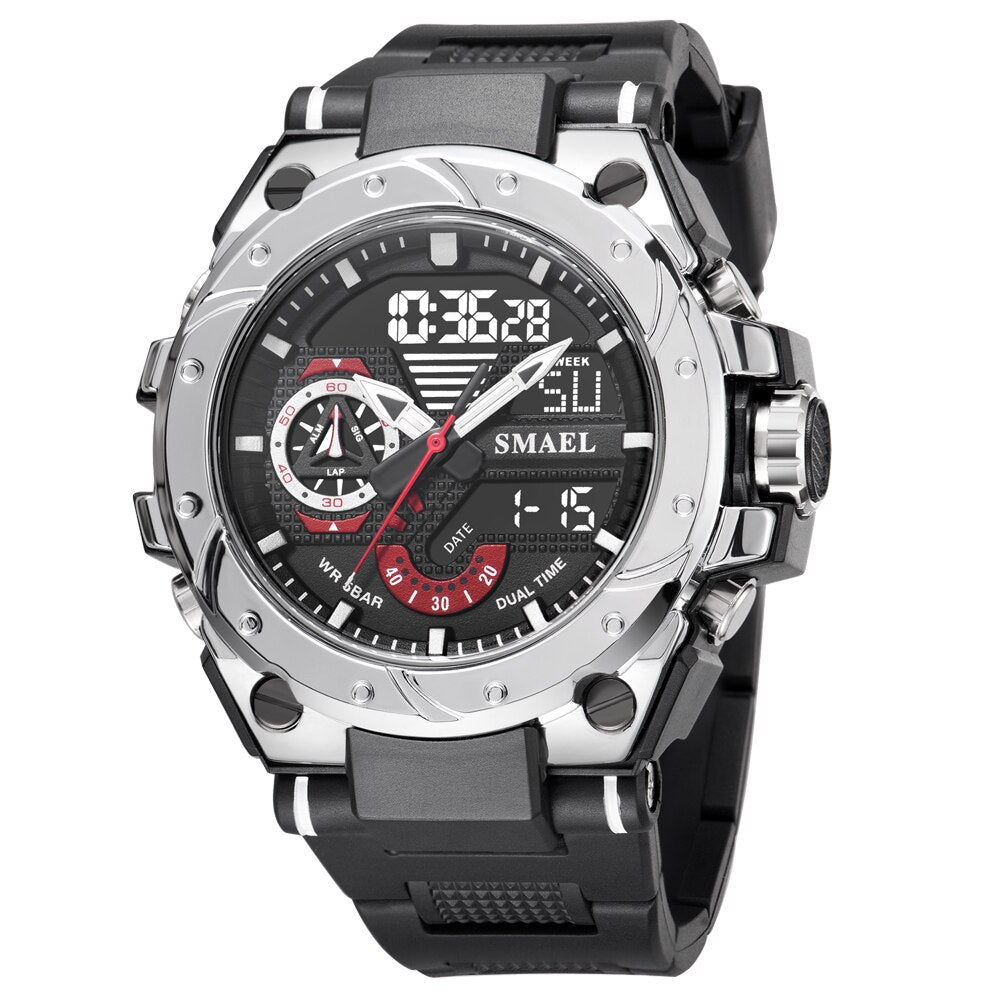 SMAEL Top Brand New Men Military Watch Sport Waterproof Dual Display Clock Male LED Quartz Digital Wrist Watch Relogio Masculino