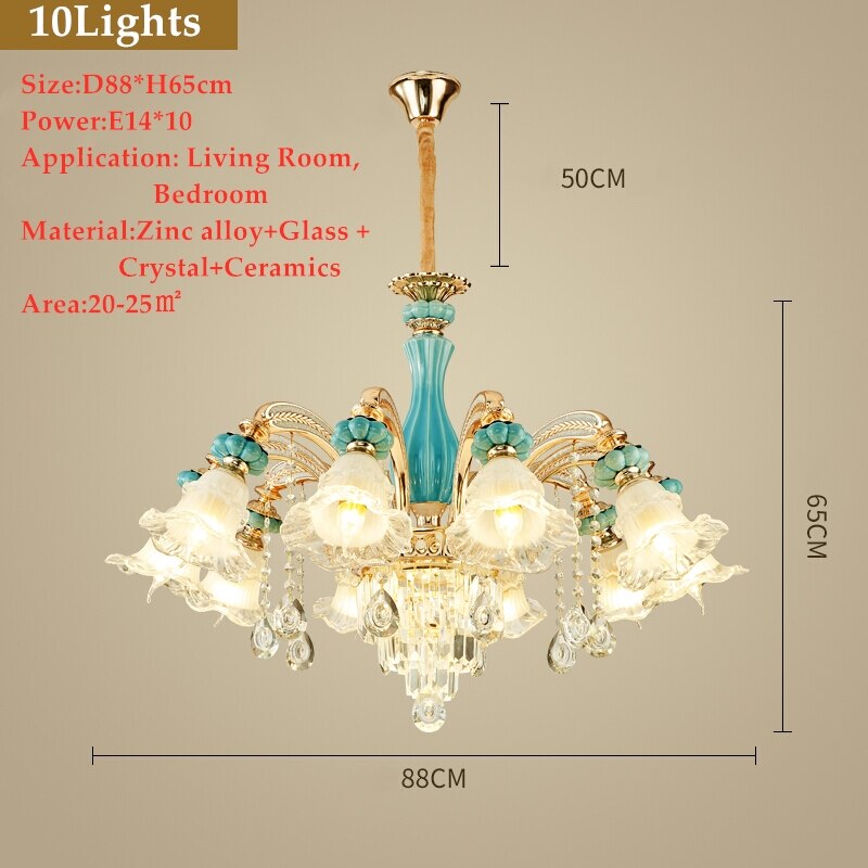 Gold New Crystal Chandeliers Lamp Living Room Modern Bedroom Led Chandelier Dining Room Lighting Lamp Crystal Lamp E14 Led Lighs