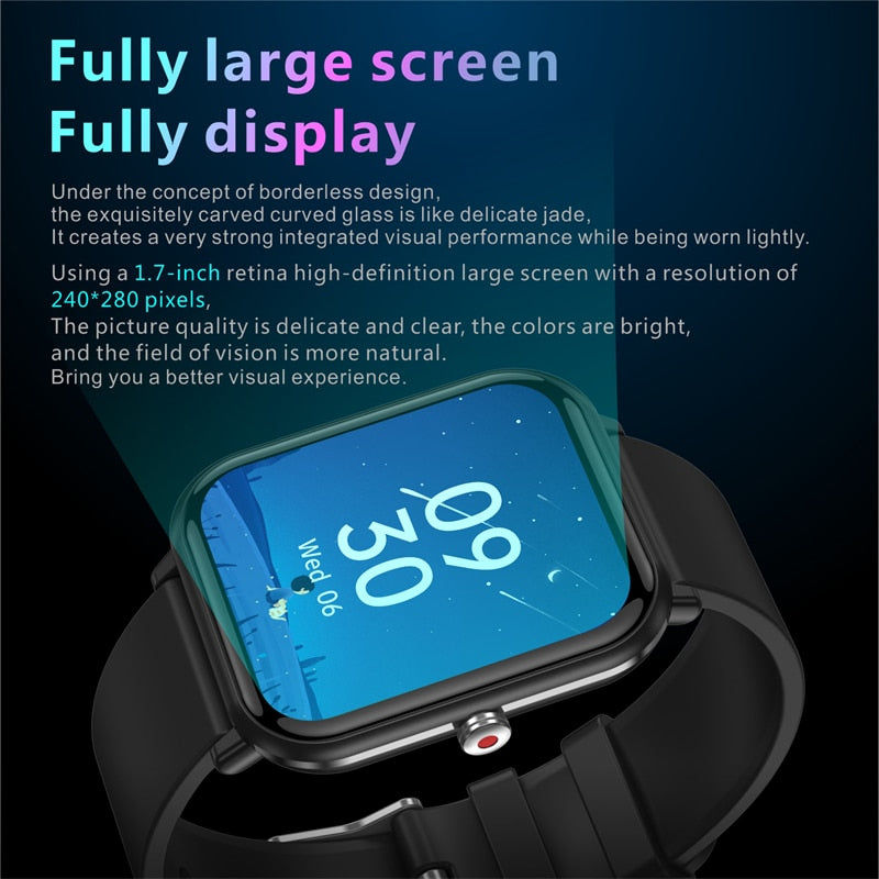 LIGE 2022 New Smart watch Ladies Full touch Screen Sports Fitness watch IP67 waterproof Bluetooth For Android iOS Smartwatch Men
