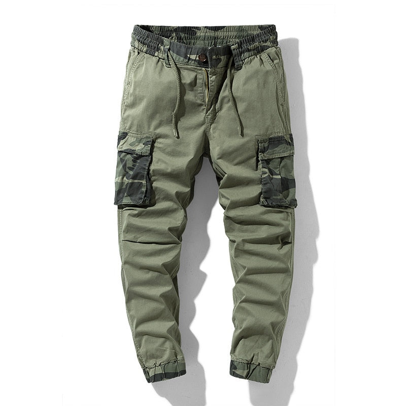 Cargo Pants Men Multi Pocket Causal Pants Men Streetwear Joggers Camouflage Cotton Trousers Men Elastic Waist Ankle Length Pants