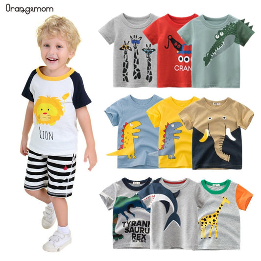 Orangemom cartoon 2022 Summer Children&#39;s Clothing Boys Short Sleeve T-shirt Kids Sweatshirt Child&#39;s Cotton Clothes Boys T-shirts