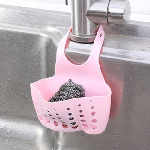 Simple Drain Rack Bathroom Sink Adjustable Basket Kitchen Silicone Soap Rack Drain Sponge Faucet Kitchen Tool Accessories