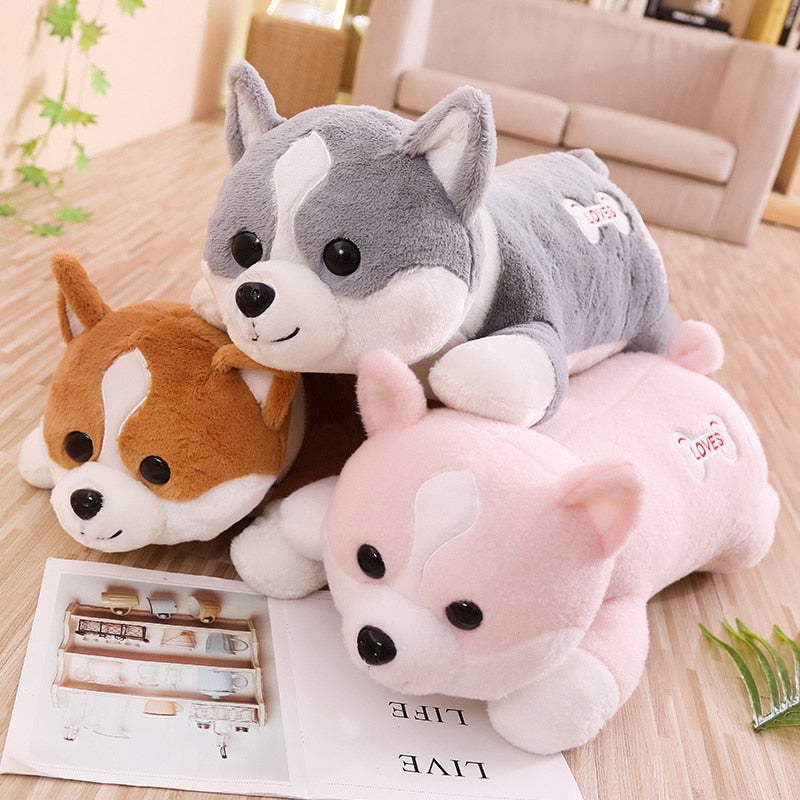 60/80/100cm Lovely Corgi Dog Plush Toy Stuffed Soft Animal Cartoon Pillow Gift for Kids Children