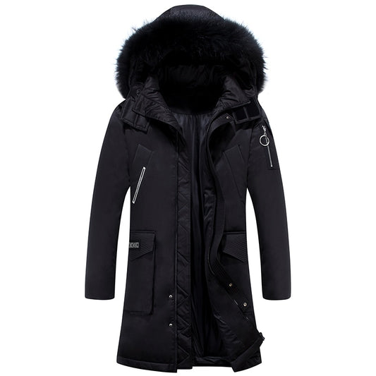 Fashion Real Fox Fur Collar Mens Winter Coats and Jackets Plus Size Thick Warm Long Parka Winter Down Jacket Men Windbreaker