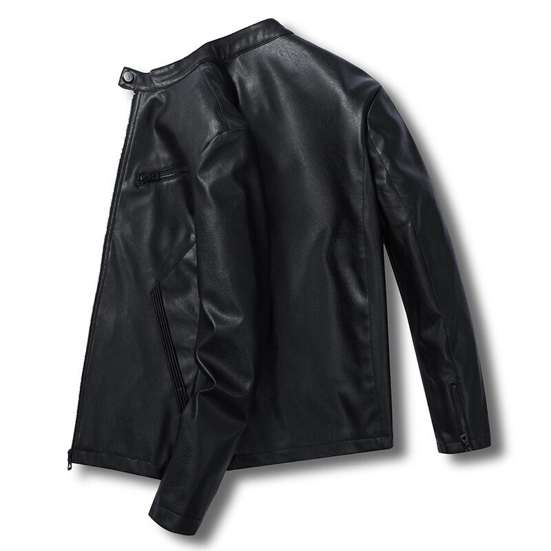 Men Jacket Leather 2020 News Motorcycle Men&#39;s Leather Lapel Versatile Personality Slimming Zipper Pocket Men&#39;s Wash Leather Coat