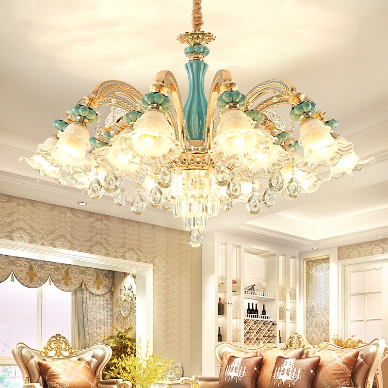 Gold New Crystal Chandeliers Lamp Living Room Modern Bedroom Led Chandelier Dining Room Lighting Lamp Crystal Lamp E14 Led Lighs