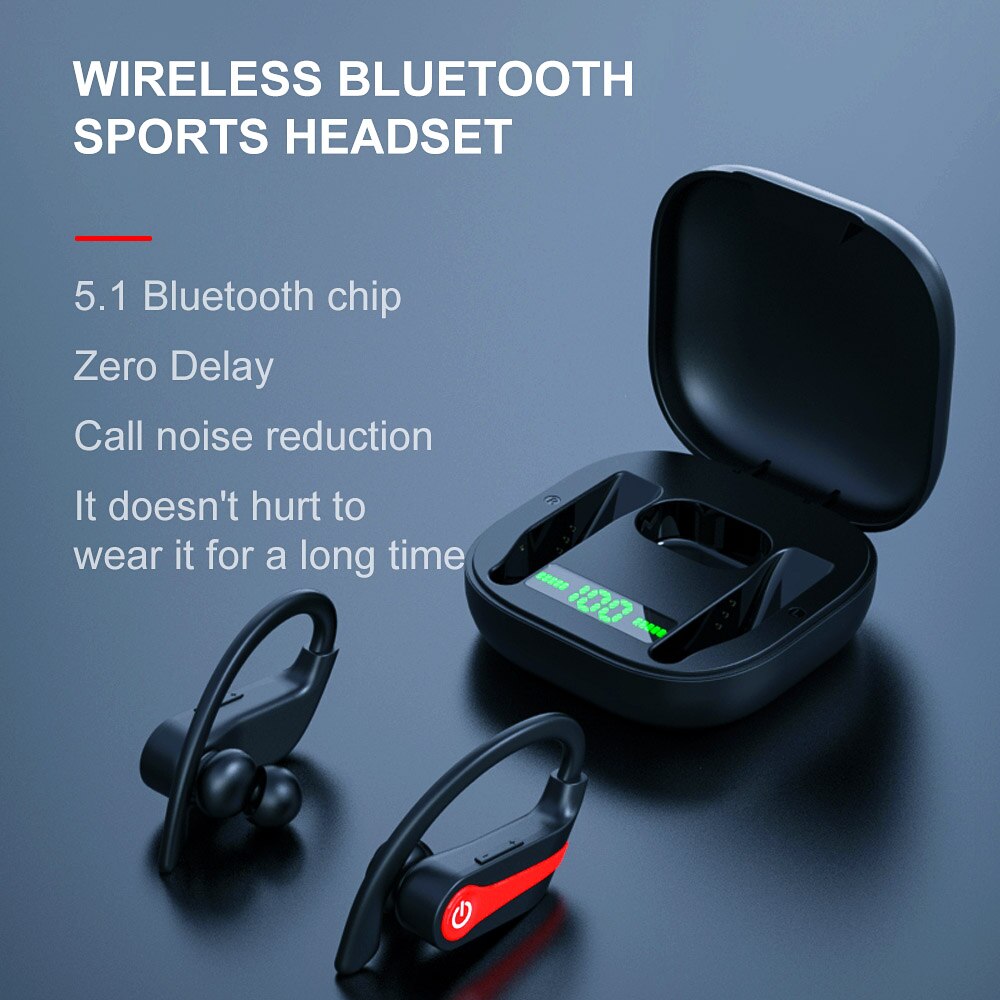 TWS 5.1 Bluetooth Earphones LED Display Wireless Headphones Noise Cancelling Earbuds Waterproof Sports Headsets With Microphone
