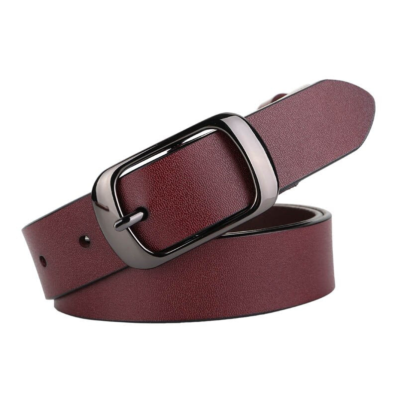 RAINIE SEAN White Belt Women Cowskin Genuine Leather  Women Belt High Quality Brand Buckle Ladies Belts for Jeans 110cm