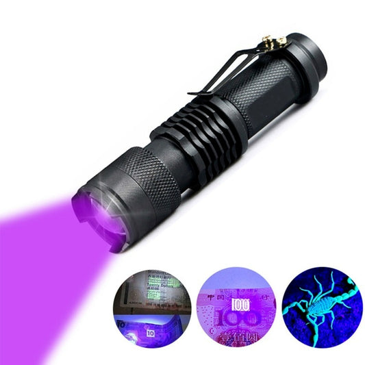 Purple Light 365/395 Nm UV Flashlight Handheld Portable Ultraviolet Detector Fluorescent Agent Detection Purple Lamp Flashlight