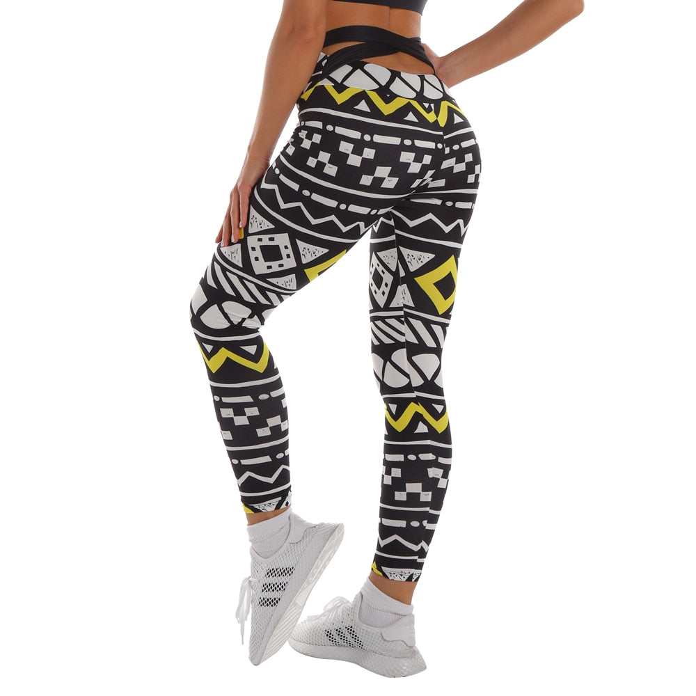 Zohra Woman Pants Workout Legging Contrast Stitching Printing Fitness Leggins High Waist Slim Legins Gym Bandage Leggings