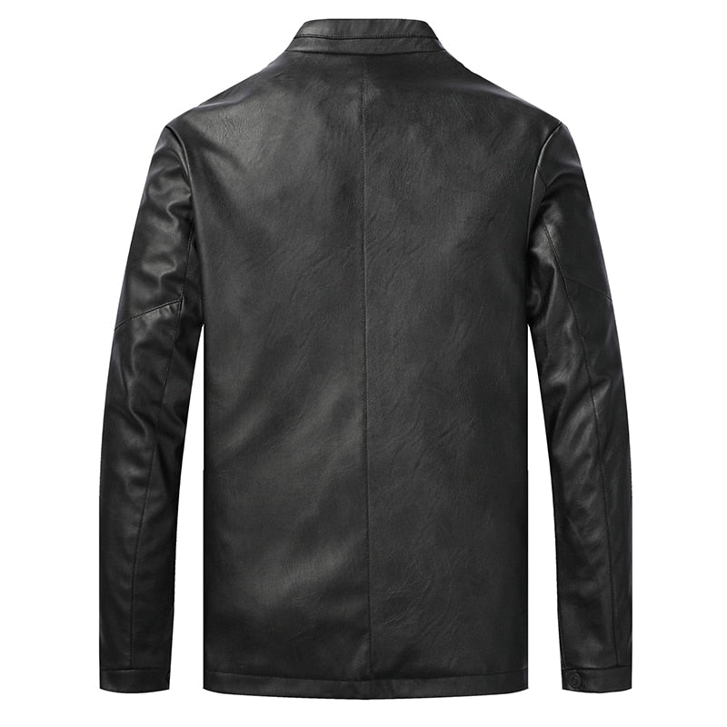 Men Jacket Leather |New Motorcycle Jacket| Men Leather Lapel Versatile Personality Slimming Zipper Pocket| Wash Leather Coat www.chishtismart.com