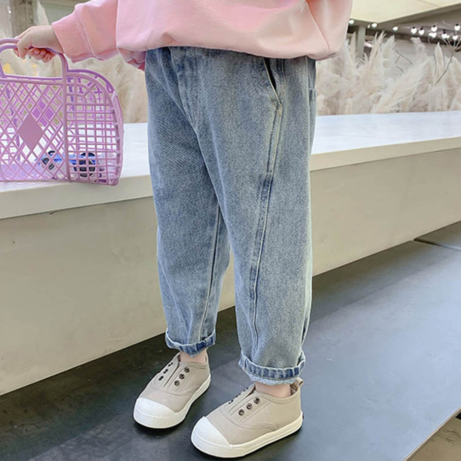 Baby Jeans Solid Color Jeans For Girls Spring Autumn Jeans Boy Girl Casual Style Toddler Girl Clothes