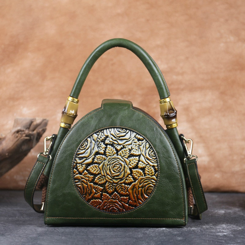 MOTAORA Retro Women Bag Handmade Embossed Handbag For Women High Quality Leather Shoulder Bag Ladies Luxury Vintage Bags Female