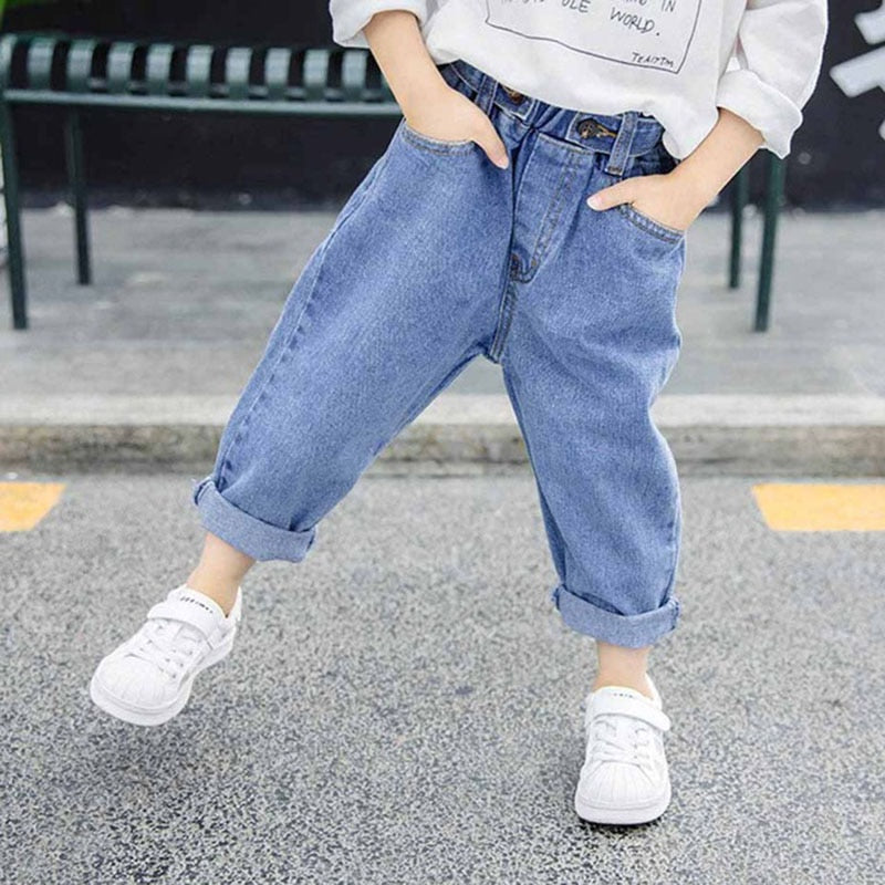 Baby Jeans Solid Color Jeans For Girls Spring Autumn Jeans Boy Girl Casual Style Toddler Girl Clothes