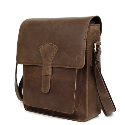 brand genuine leather shoulder bag men vintage messenger crossbody bags crazy horse leather durable versatile satchels bolsa