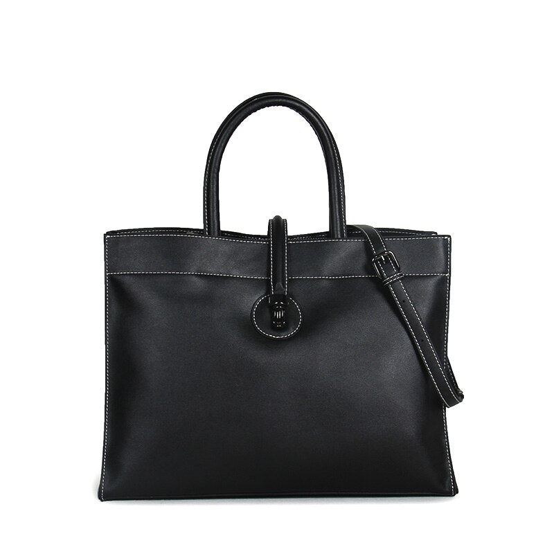 Genuine Leather Bags Women 2022 New Handbags Tote Bags Female Large Capacity Commuter Briefcase Leather Shoulder Messenger Bags