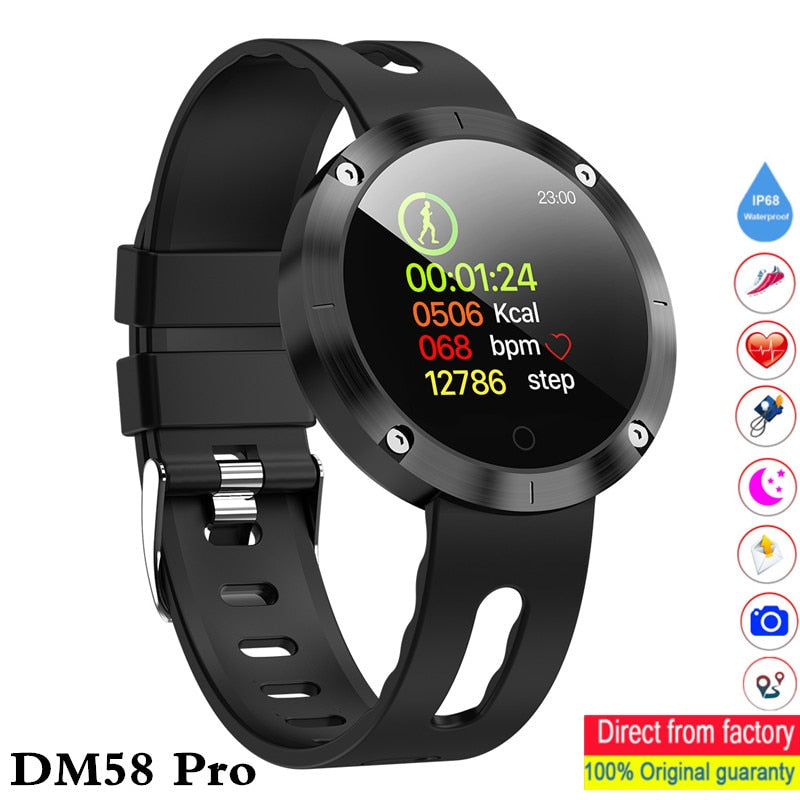 DM58 Smart Bracelet IP68 Waterproof Blood Pressure Heart Rate Monitor Call Reminder Sports Smart tracker PK GT08 DZ09 mi 2 band