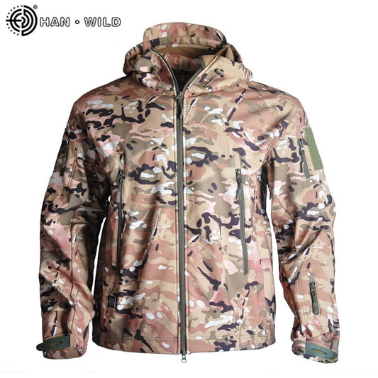 Army Clothing Men&#39;s Military Fleece Jacket Safari Airsoft Tactical Men Clothing MulticamTracksuits Camouflage Windbreakers 5XL