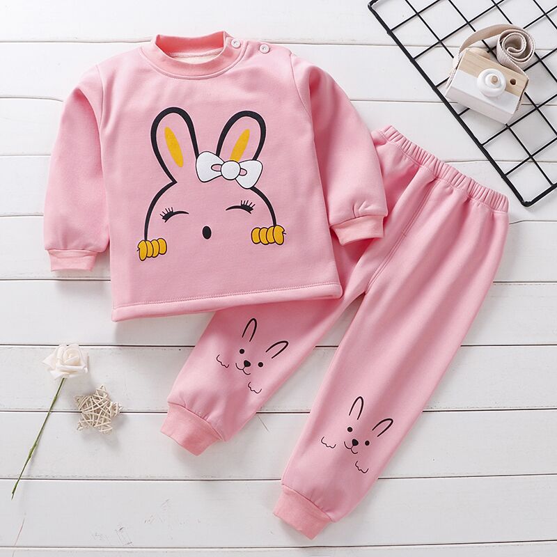 Winter Children Clothing Sets Warm Fleece Pajamas For Boys Girls Thicken Kids Dinosaur Sleepwear Baby Thermal Underwear Pyjamas