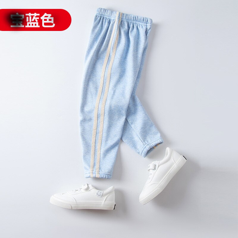 100-160 Cm Winter Girls Boys Sports Casual Pant Baby Kids Children Leisure Thick Warm Fleece Trousers