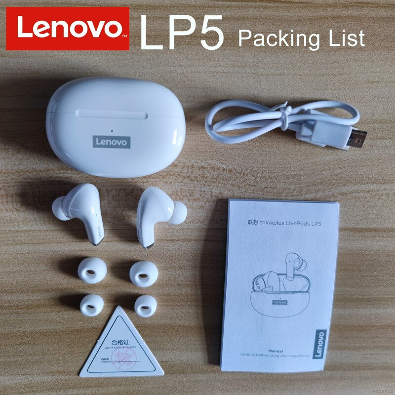 Lenovo LP5 Mini Bluetooth Earphone IPX5 Waterproof Wireless Earbuds for iPhone 13 Xiaomi Headphone With Dual Mic LP40 Upgraded