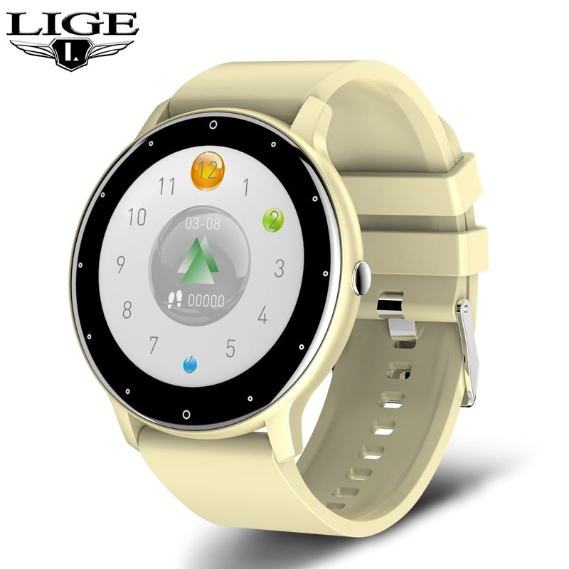 LIGE 2021 Smart watch Ladies Full touch Screen Sports Fitness watch IP67 waterproof Bluetooth For Android iOS Smart watch Female