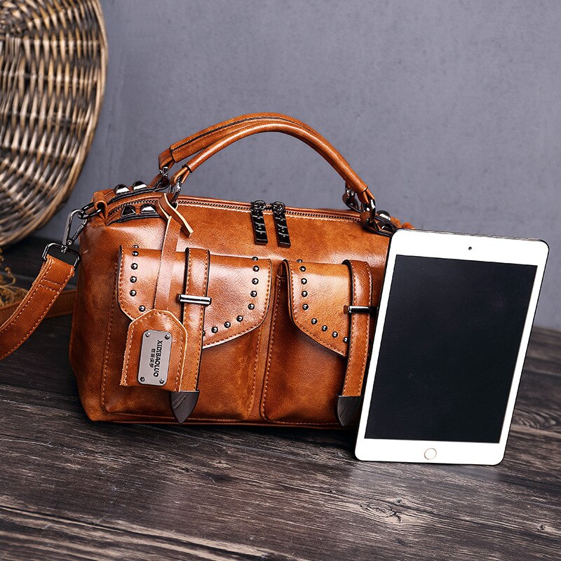 Luxury Designer Vintage Bag For Woman Women&#39;s Leather Handbag 2022 Crossbody Fashion Shoulder Retro Ladies Black Hand Sling XD09