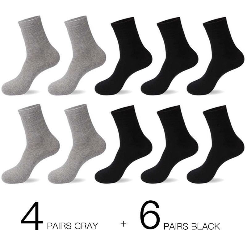 HSS 2022 Men&#39;s Cotton Socks New styles 10 Pairs / Lot Black Business Men Socks Breathable Spring Summer for Male US size(6.5-12)