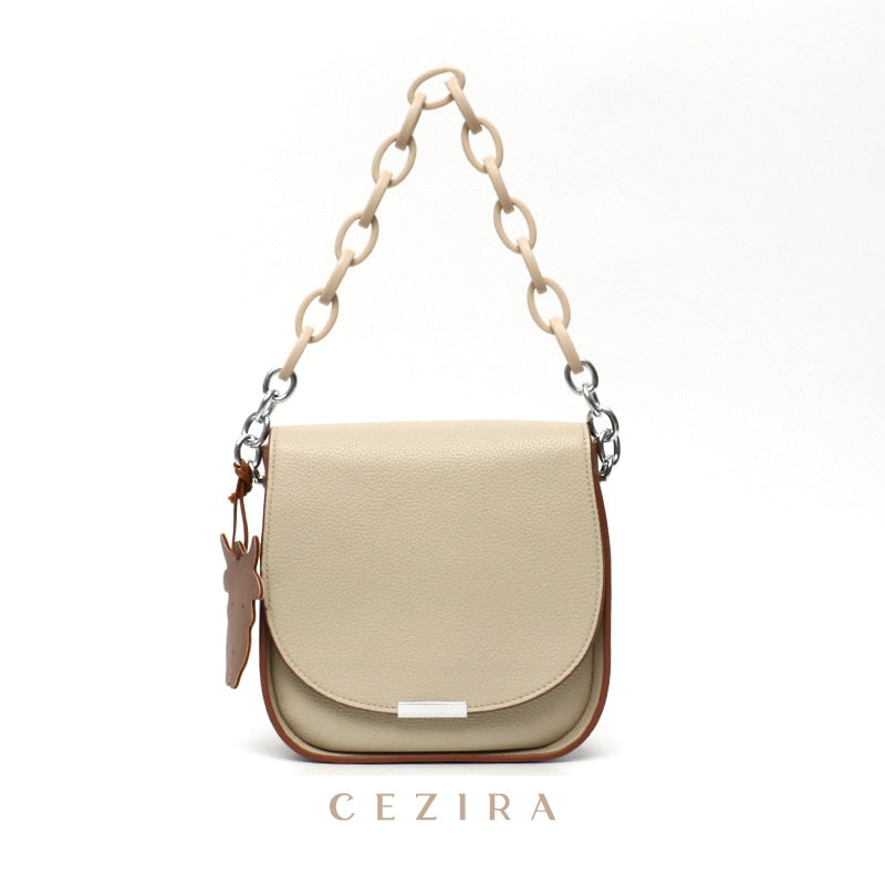 CEZIRA Quality PU Vegan Leather Crosssbody Bags Women Fashion Chain Underarm Purses Female Chic Hanging Shoulder Hobo Handbags