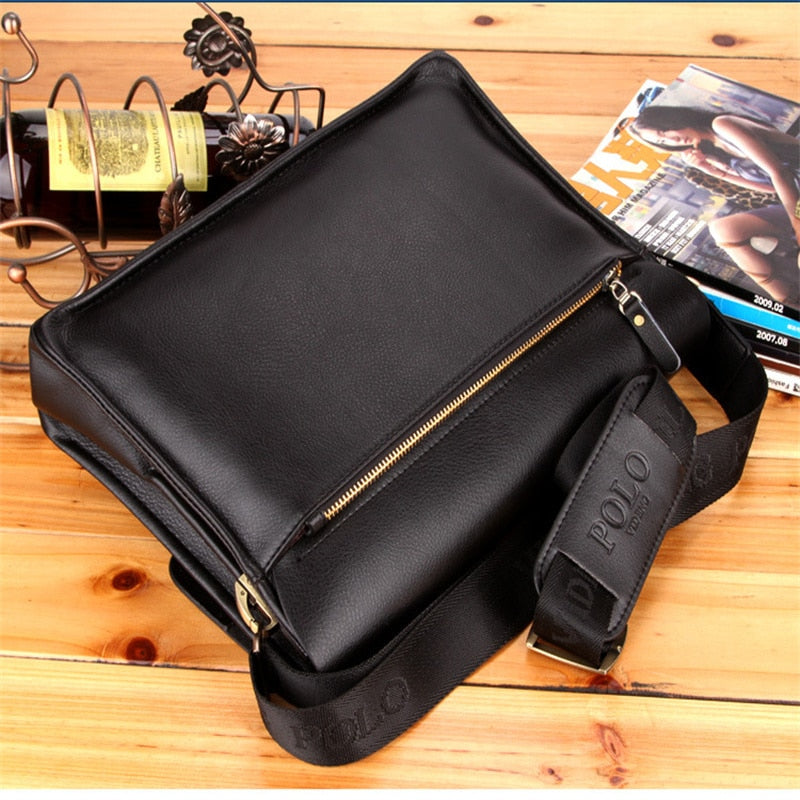 Luxury Vintage Man Bag Boy Waterproof PU Leather Business Style Men&#39;s Messenger Crossbody Casual Handbag Shoulder Bag