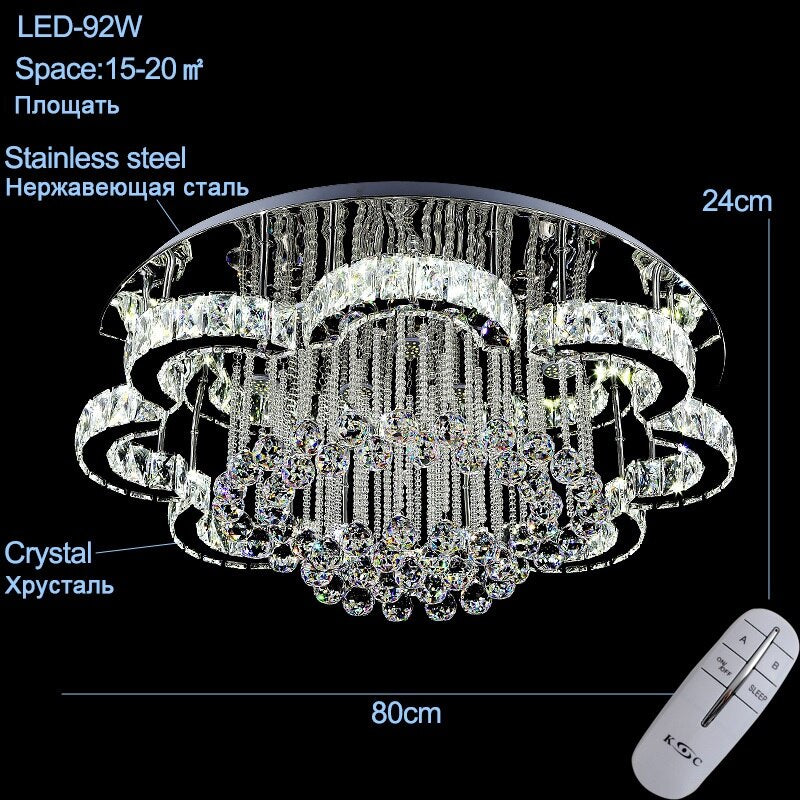 Modern crystal ceiling lights bedroom  luxury silver ceiling light living room led Ceiling Lamps dining crystal Fixtures kitchen