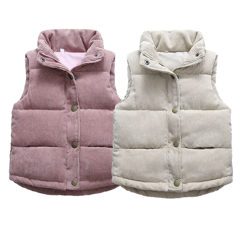 2021 Autumn Children Warm Thicken Vest Baby Cotton Waistcoat Kids Outerwear Coat Children Clothing Boys Girls Brand Jackets Vest