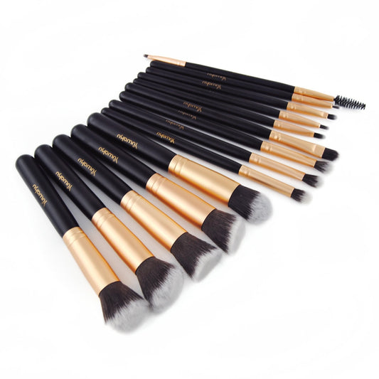 14 pcs Rose Golden Makeup Brushes Foundation Powder Lip Eyebrow Brush Cosmetic Tool Beauty Brush Wooden Handle Make up Brush