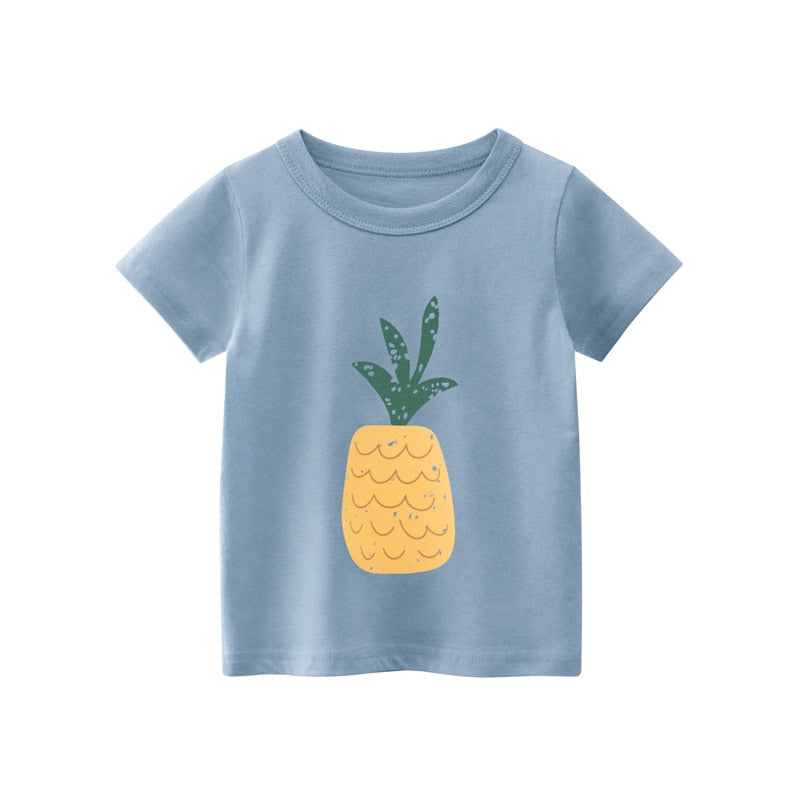 Cotton Children Kids T-shirt For Boys a Boy T Shirt Girls Tops Cartoon Baby Clothes Tee Short Sleeve Child&#39;s Shirts New 2021