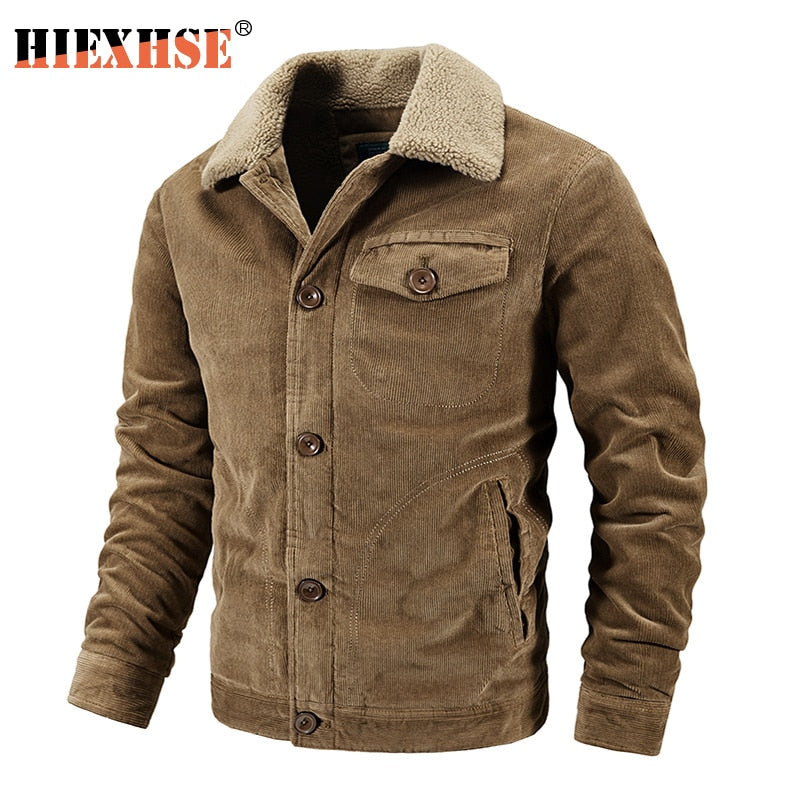 Winter Jacket Men Parka Coat Corduroy Cotton Jackets Thick Warm Sherpa Coats 2020 Brand New Fashion Casual Fleece Men&#39;s Parkas