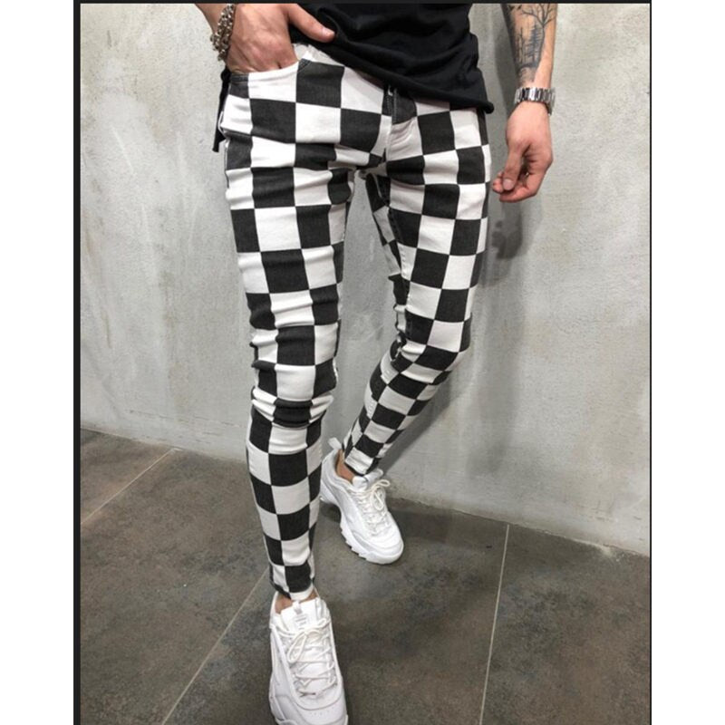 New Mens Black White Striped Casual Pants 2021 Autumn Fashion Joggers Sweatpants Men Track Pants Man Trousers Pantalones Hombre
