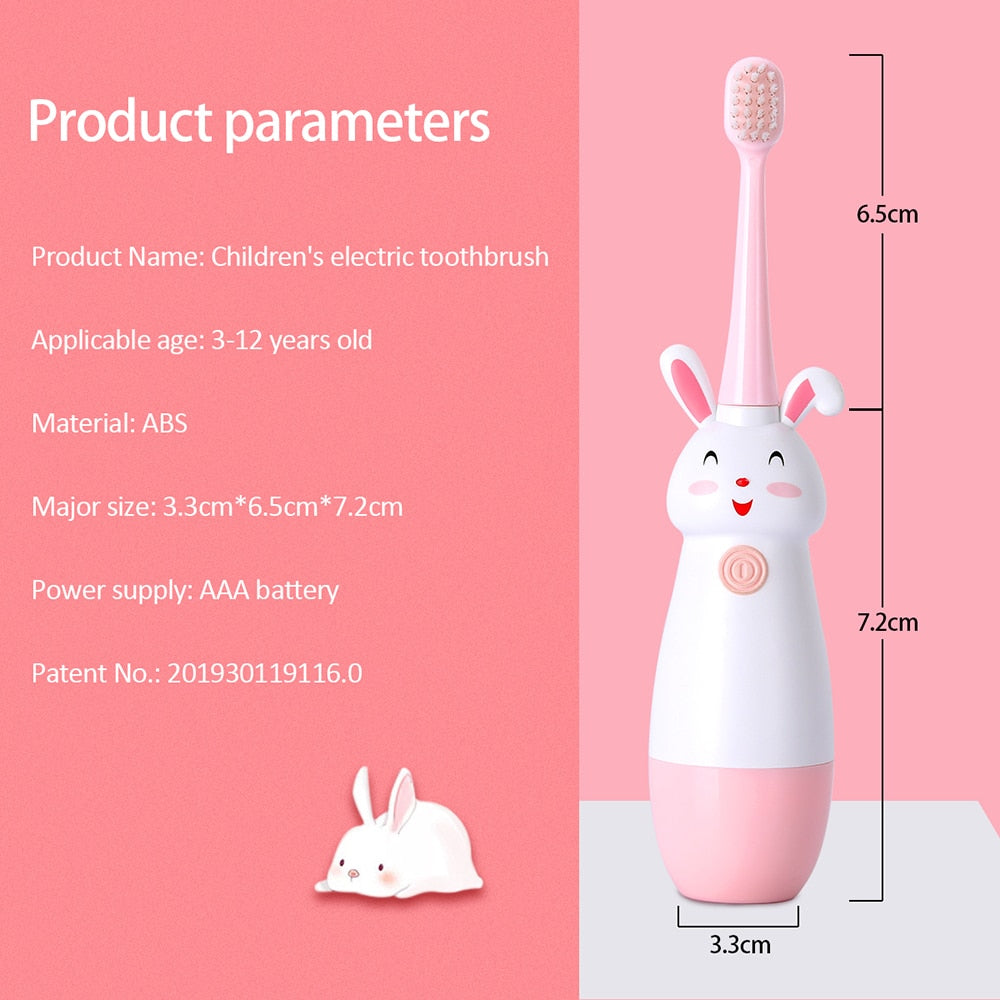 AZDENT Children Sonic Electric Toothbrush for 3-12 Ages Cartoon Pattern  Kids with Soft Replacement Heads