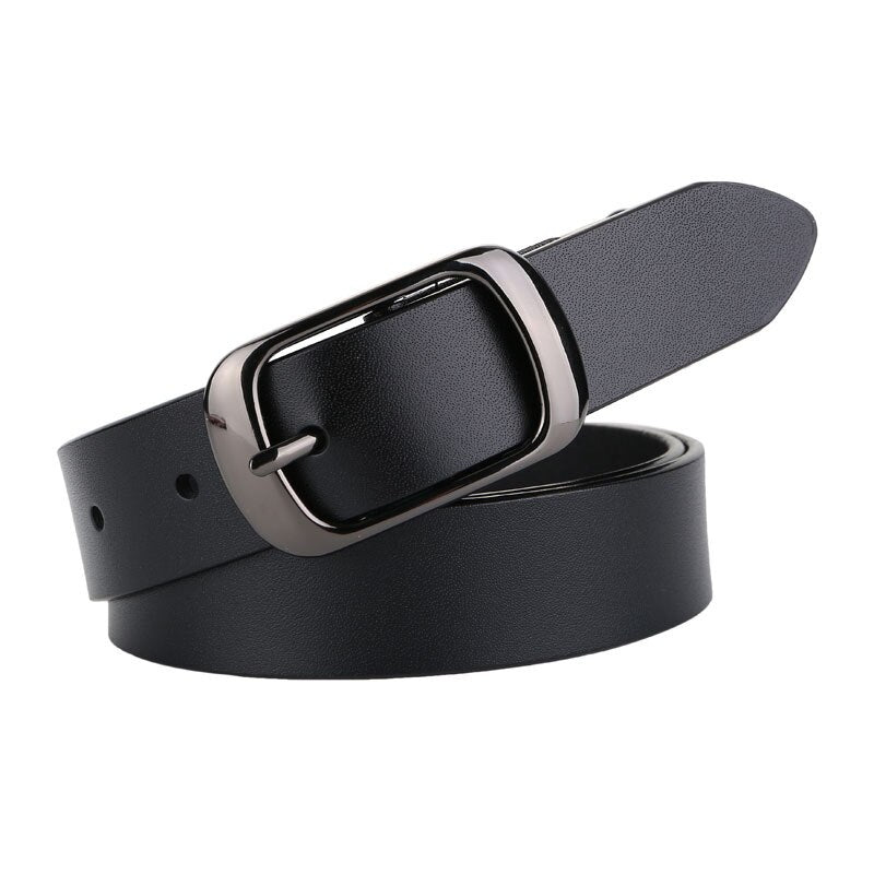 RAINIE SEAN White Belt Women Cowskin Genuine Leather  Women Belt High Quality Brand Buckle Ladies Belts for Jeans 110cm