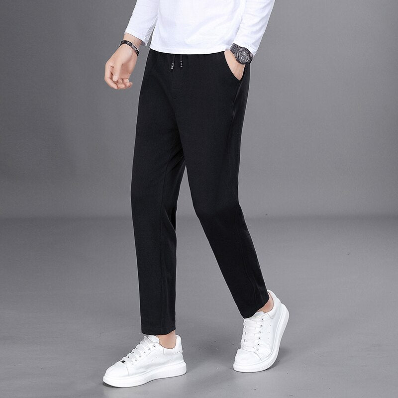 2022 New Spring Aurumn Fashion Joggers Men Pants Casual Loose Harem Pants Mens Sweatpants Elastic Waist Drawstring Long Trousers