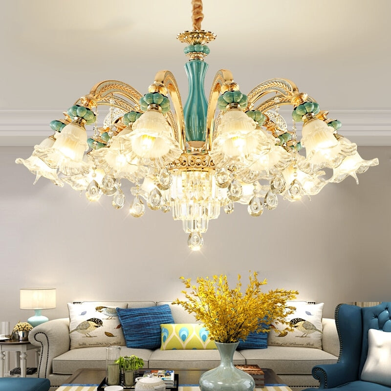 Gold New Crystal Chandeliers Lamp Living Room Modern Bedroom Led Chandelier Dining Room Lighting Lamp Crystal Lamp E14 Led Lighs