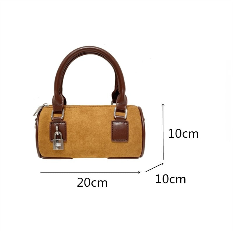 Small Drum Design Shoulder Bags Fashion Scrub Crossbody Bags for Women Vintage Tote Messenger Bag Luxury Brand Ladies Handbags